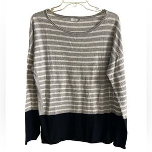 Vince striped colorblock slub sweater pullover crewneck Large